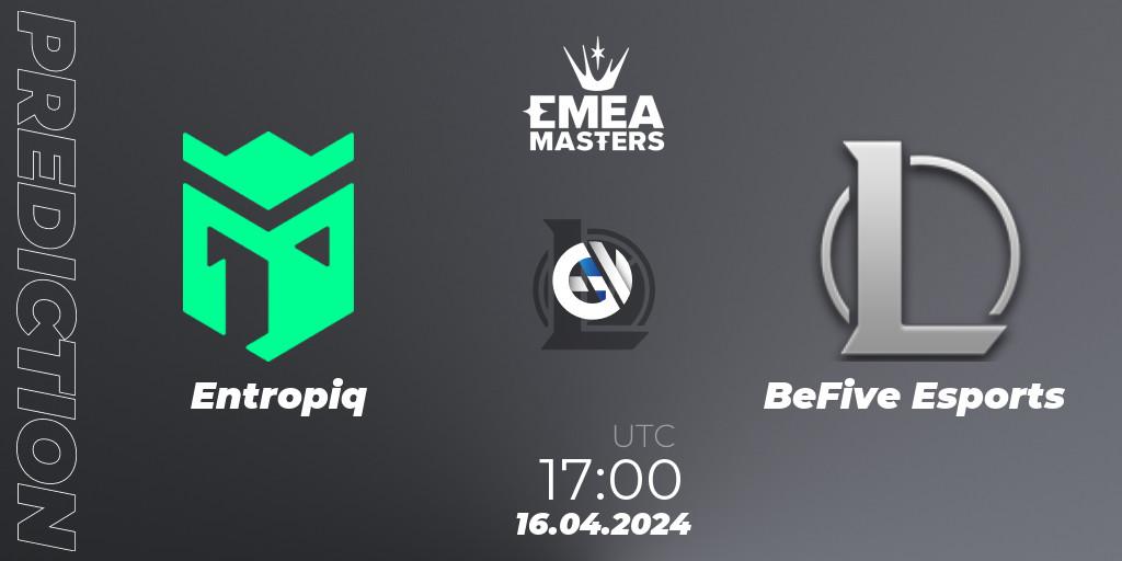 Entropiq - BeFive Esports: прогноз. 16.04.24, LoL, EMEA Masters Spring 2024 - Play-In