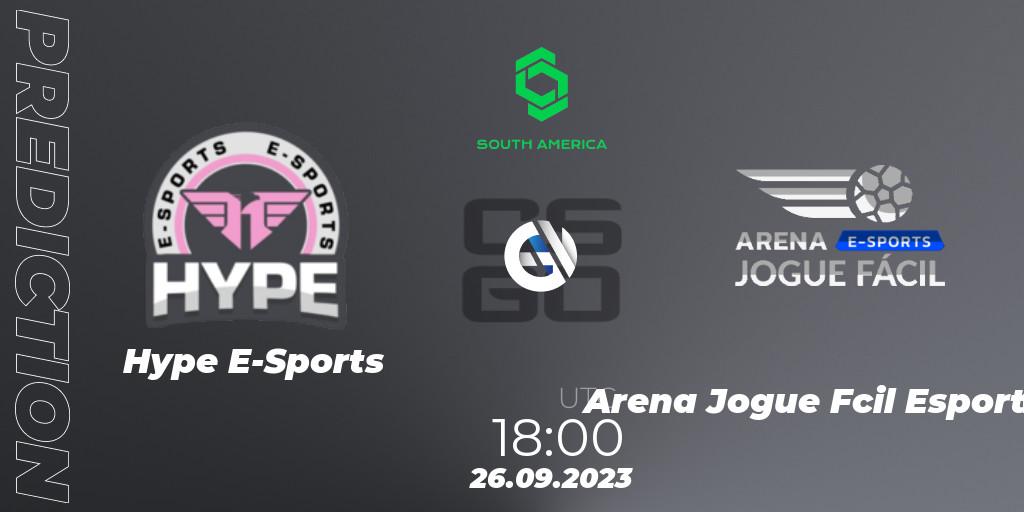 Hype E-Sports - Arena Jogue Fácil Esports: прогноз. 26.09.2023 at 18:00, Counter-Strike (CS2), CCT South America Series #12: Closed Qualifier