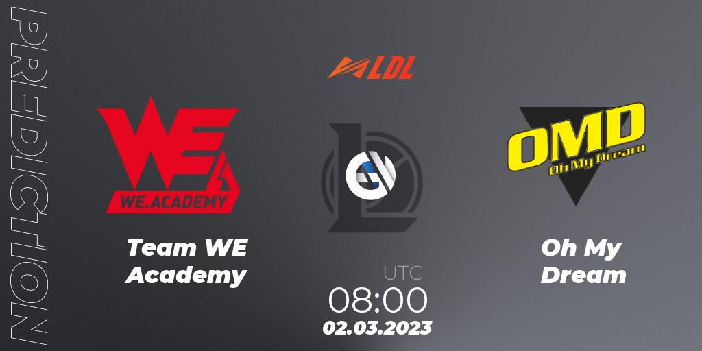 Team WE Academy - Oh My Dream: прогноз. 02.03.2023 at 08:15, LoL, LDL 2023 - Regular Season