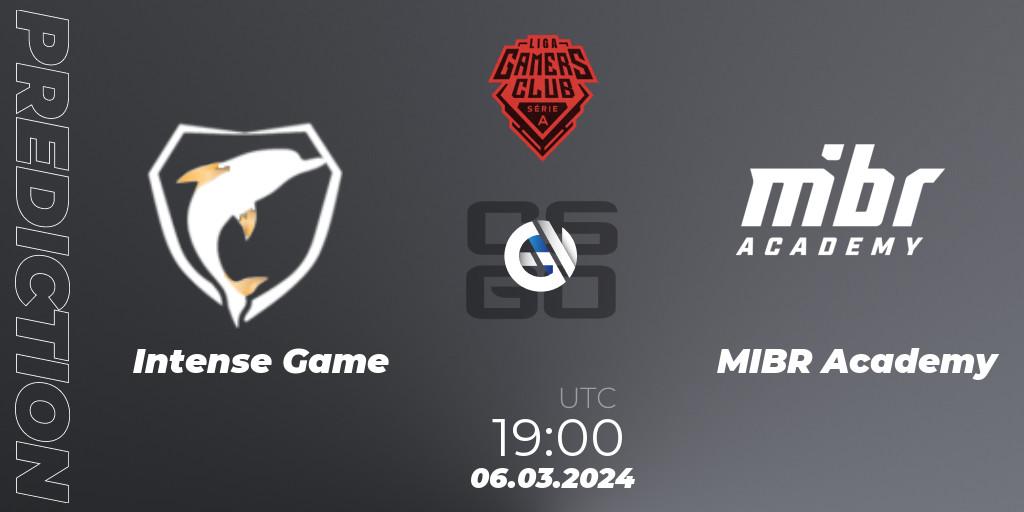 Intense Game - MIBR Academy: прогноз. 06.03.2024 at 19:00, Counter-Strike (CS2), Gamers Club Liga Série A: February 2024