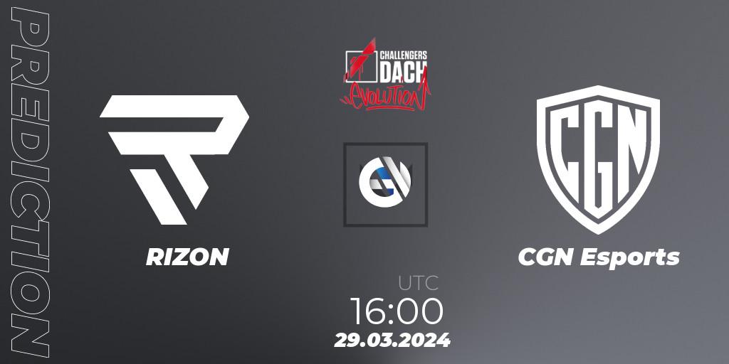 RIZON - CGN Esports: прогноз. 31.03.24, VALORANT, VALORANT Challengers 2024 DACH: Evolution Split 1