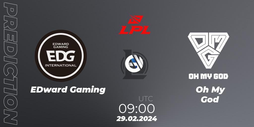 EDward Gaming - Oh My God: прогноз. 29.02.2024 at 09:00, LoL, LPL Spring 2024 - Group Stage