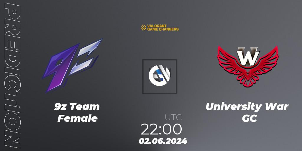 9z Team Female - University War GC: прогноз. 02.06.2024 at 19:00, VALORANT, VCT 2024: Game Changers LAS - Opening