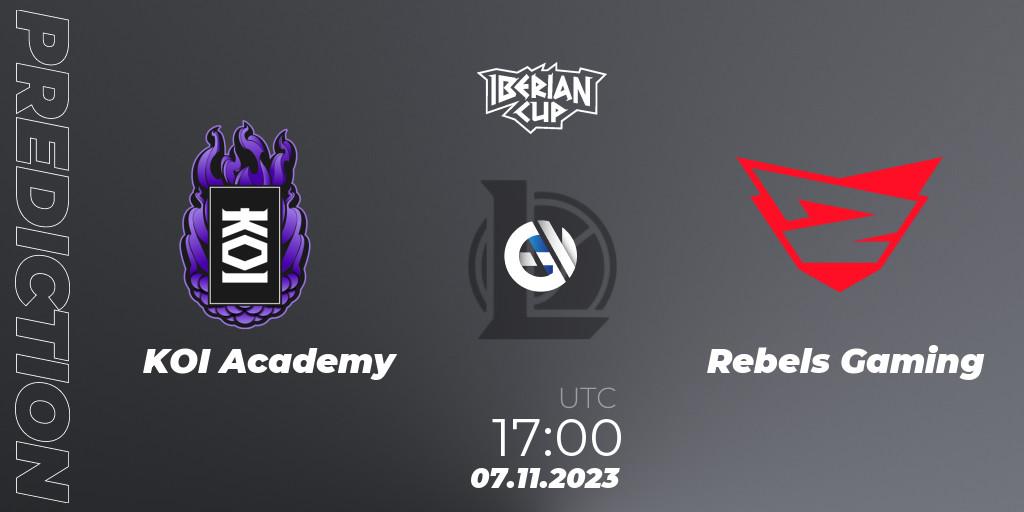 KOI Academy - Rebels Gaming: прогноз. 07.11.23, LoL, Iberian Cup 2023