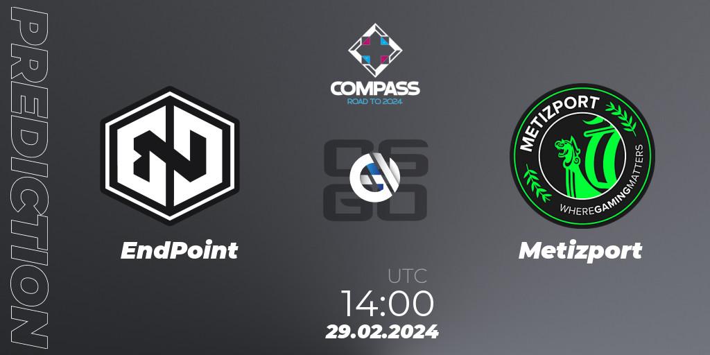 EndPoint - Metizport: прогноз. 29.02.2024 at 14:00, Counter-Strike (CS2), YaLLa Compass Spring 2024 Contenders