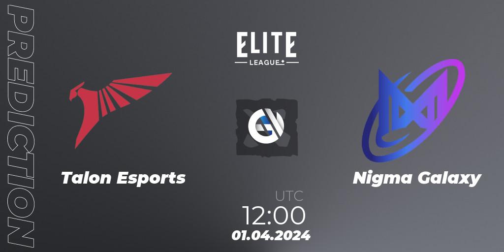 Talon Esports - Nigma Galaxy: прогноз. 01.04.2024 at 11:30, Dota 2, Elite League: Swiss Stage