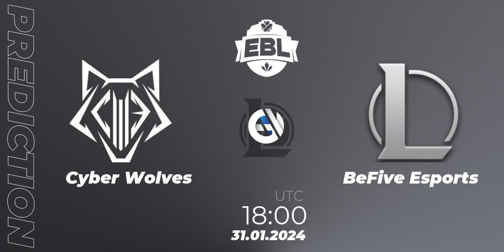 Cyber Wolves - BeFive Esports: прогноз. 31.01.2024 at 18:00, LoL, Esports Balkan League Season 14
