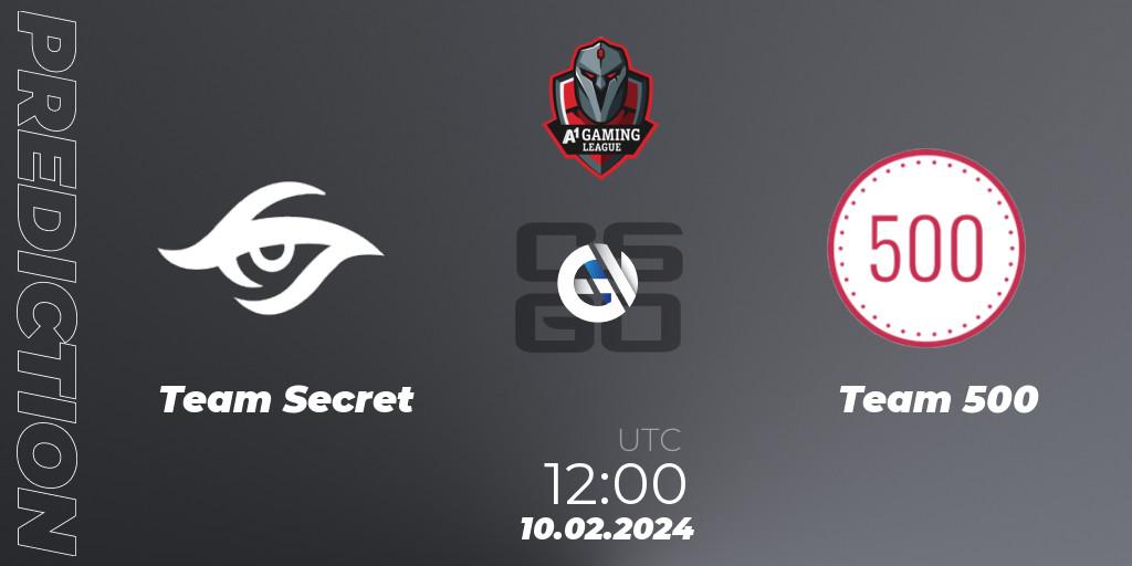 Team Secret - Team 500: прогноз. 10.02.24, CS2 (CS:GO), A1 Gaming League Season 8