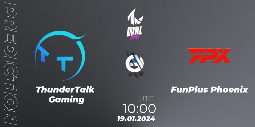 ThunderTalk Gaming - FunPlus Phoenix: прогноз. 19.01.2024 at 10:00, Wild Rift, WRL Asia 2023 - Season 2: China Conference