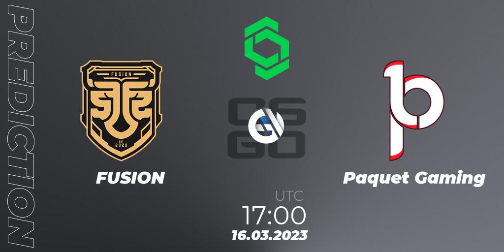 FUSION - Paquetá Gaming: прогноз. 16.03.23, CS2 (CS:GO), CCT South America Series #5