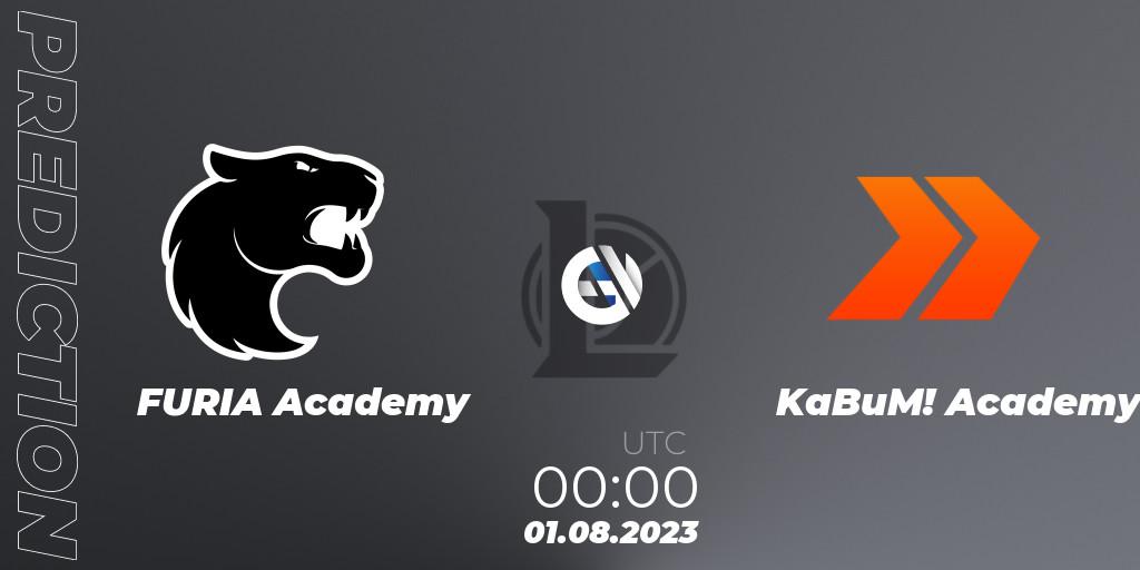 FURIA Academy - KaBuM! Academy: прогноз. 01.08.2023 at 00:00, LoL, CBLOL Academy Split 2 2023 - Group Stage