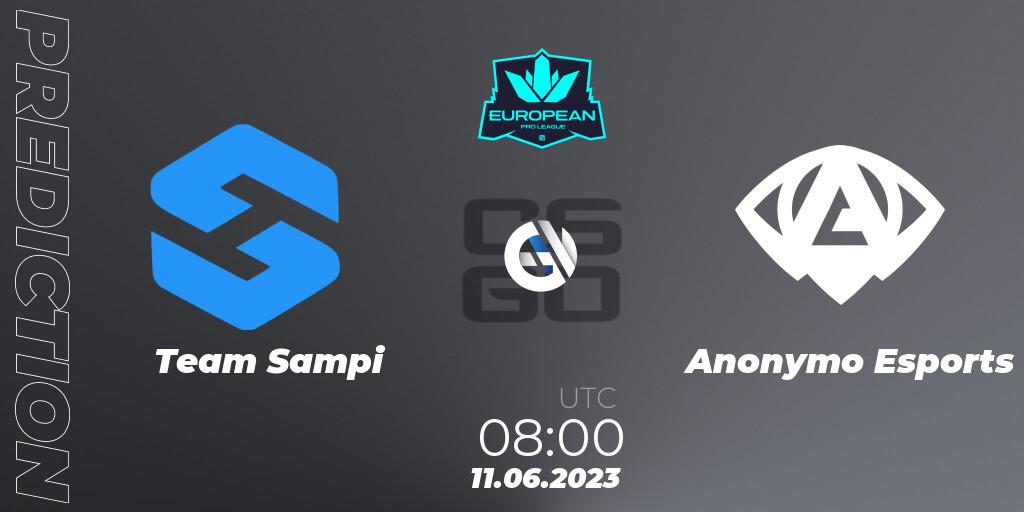Team Sampi - Anonymo Esports: прогноз. 10.06.23, CS2 (CS:GO), European Pro League Season 8