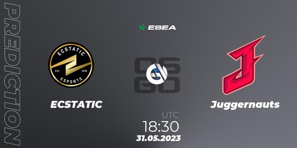 ECSTATIC - Juggernauts: прогноз. 31.05.2023 at 18:30, Counter-Strike (CS2), ESEA Advanced Season 45 Europe