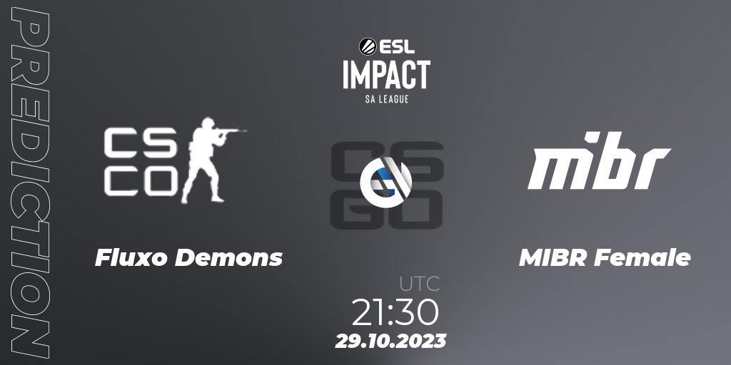 Fluxo Demons - MIBR Female: прогноз. 29.10.2023 at 20:30, Counter-Strike (CS2), ESL Impact League Season 4: South American Division