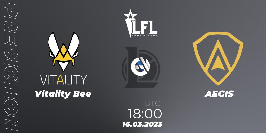 Vitality Bee - AEGIS: прогноз. 16.03.2023 at 18:00, LoL, LFL Spring 2023 - Group Stage