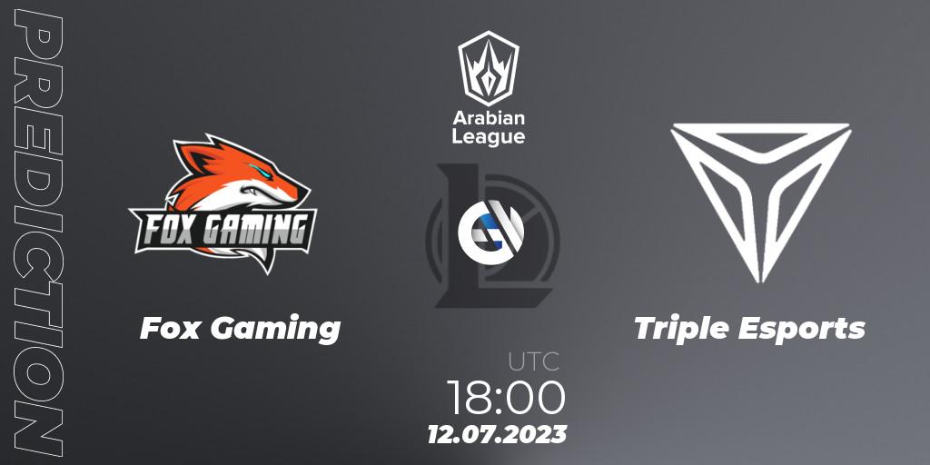 Fox Gaming - Triple Esports: прогноз. 12.07.23, LoL, Arabian League Summer 2023 - Group Stage