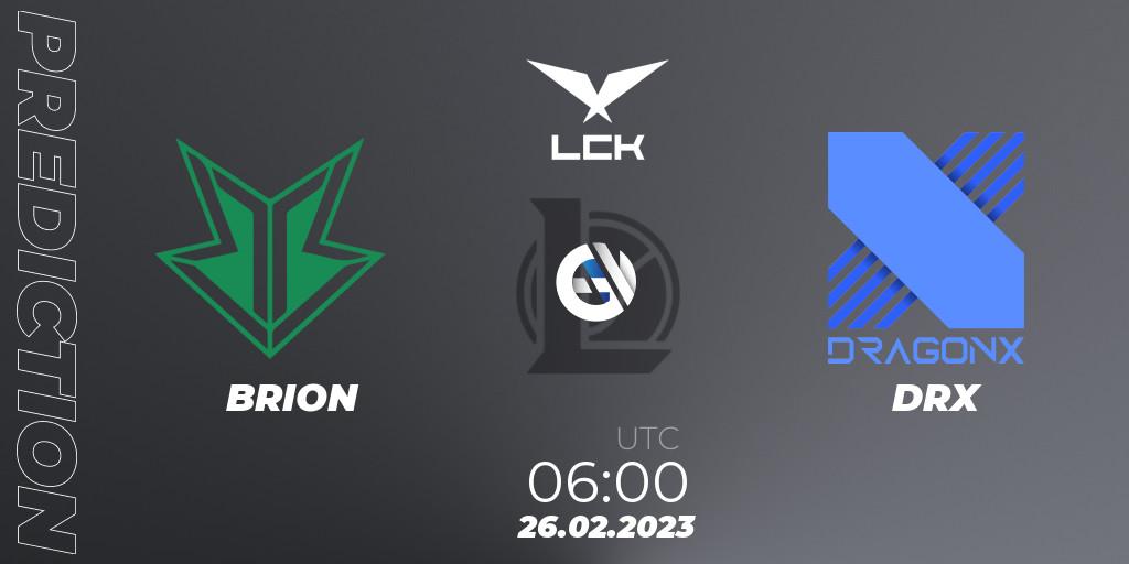 BRION - DRX: прогноз. 26.02.23, LoL, LCK Spring 2023 - Group Stage