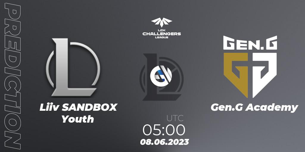 Liiv SANDBOX Youth - Gen.G Academy: прогноз. 08.06.23, LoL, LCK Challengers League 2023 Summer - Group Stage