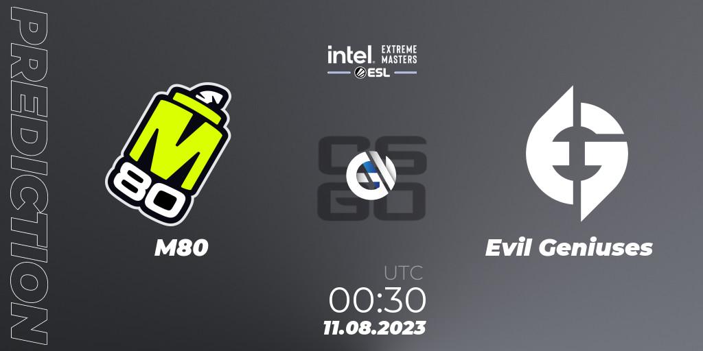 M80 - Evil Geniuses: прогноз. 11.08.2023 at 00:35, Counter-Strike (CS2), IEM Sydney 2023 North America Open Qualifier 1