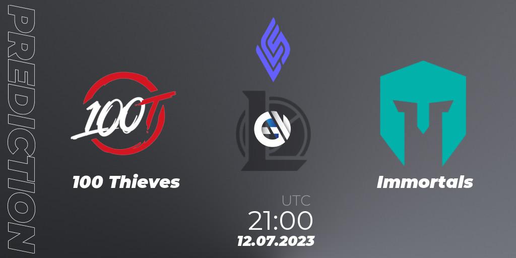 100 Thieves - Immortals: прогноз. 14.07.23, LoL, LCS Summer 2023 - Group Stage