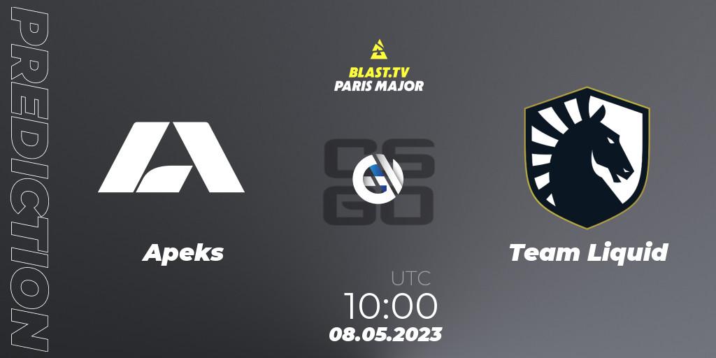 Apeks - Team Liquid: прогноз. 08.05.2023 at 12:40, Counter-Strike (CS2), BLAST Paris Major 2023 Challengers Stage