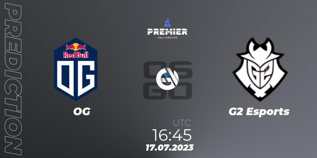 OG - G2 Esports: прогноз. 17.07.23, CS2 (CS:GO), BLAST Premier Fall Groups 2023