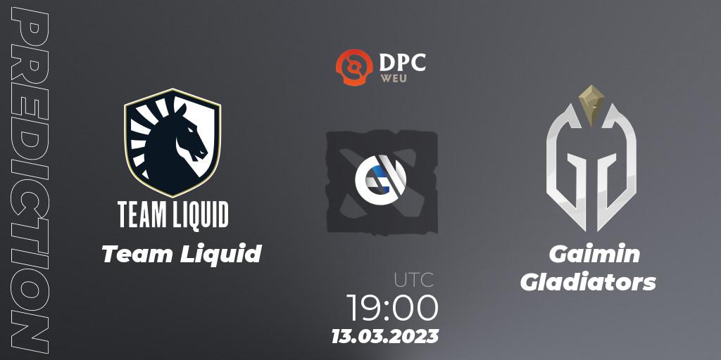 Team Liquid - Gaimin Gladiators: прогноз. 13.03.2023 at 18:55, Dota 2, DPC 2023 Tour 2: WEU Division I (Upper)