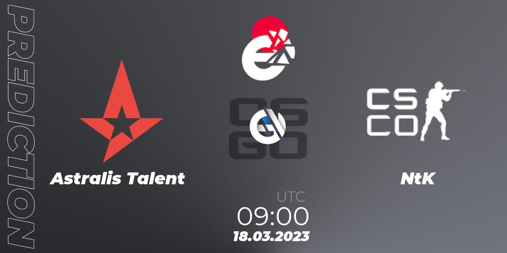 Astralis Talent - NtK: прогноз. 18.03.23, CS2 (CS:GO), IESF World Esports Championship 2023: Danish Qualifier