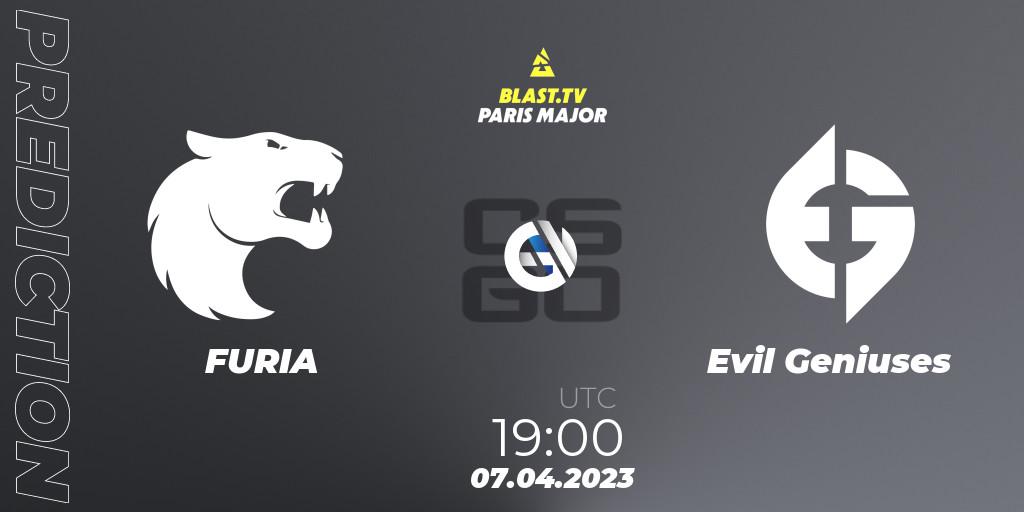 FURIA - Evil Geniuses: прогноз. 07.04.2023 at 19:10, Counter-Strike (CS2), BLAST.tv Paris Major 2023 Americas RMR