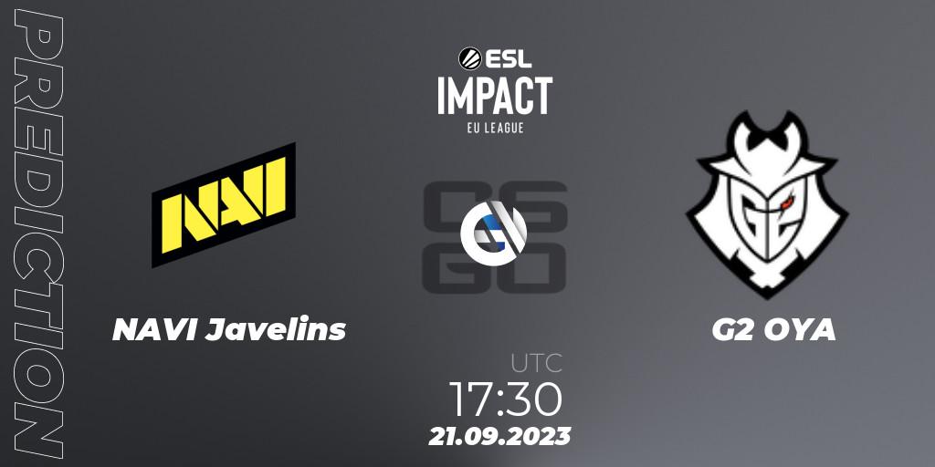 NAVI Javelins - G2 OYA: прогноз. 21.09.23, CS2 (CS:GO), ESL Impact League Season 4: European Division