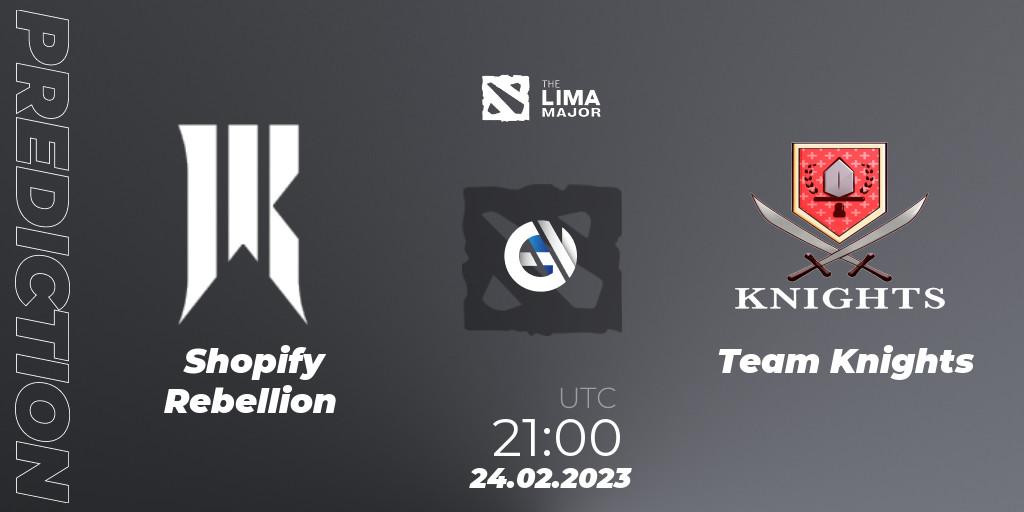 Shopify Rebellion - Team Knights: прогноз. 24.02.2023 at 22:33, Dota 2, The Lima Major 2023