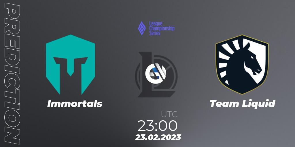 Immortals - Team Liquid: прогноз. 23.02.2023 at 23:00, LoL, LCS Spring 2023 - Group Stage
