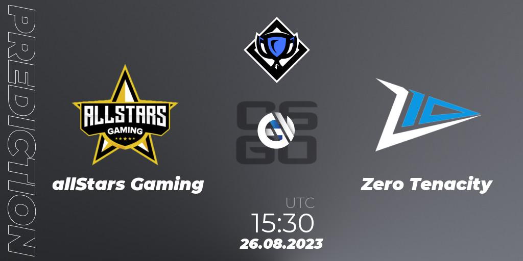 allStars Gaming - Zero Tenacity: прогноз. 26.08.23, CS2 (CS:GO), RES Season 5