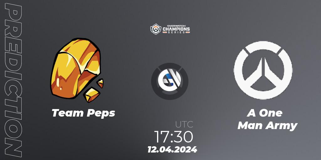 Team Peps - A One Man Army: прогноз. 12.04.2024 at 17:30, Overwatch, Overwatch Champions Series 2024 - EMEA Stage 2 Group Stage