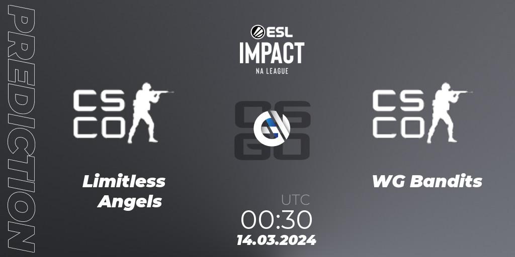 Limitless Angels - WG Bandits: прогноз. 14.03.2024 at 00:30, Counter-Strike (CS2), ESL Impact League Season 5: North America