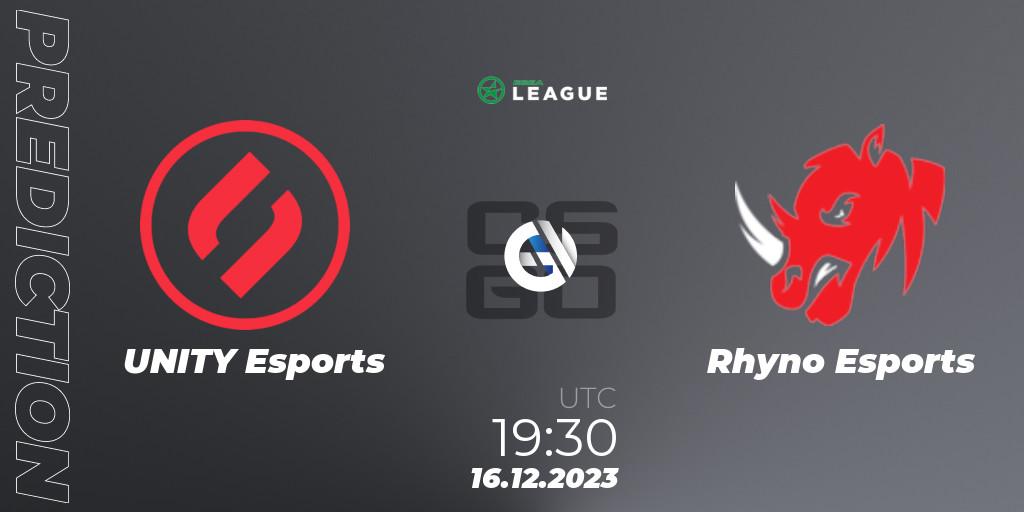 UNITY Esports - Rhyno Esports: прогноз. 16.12.2023 at 19:30, Counter-Strike (CS2), ESEA Season 47: Main Division - Europe
