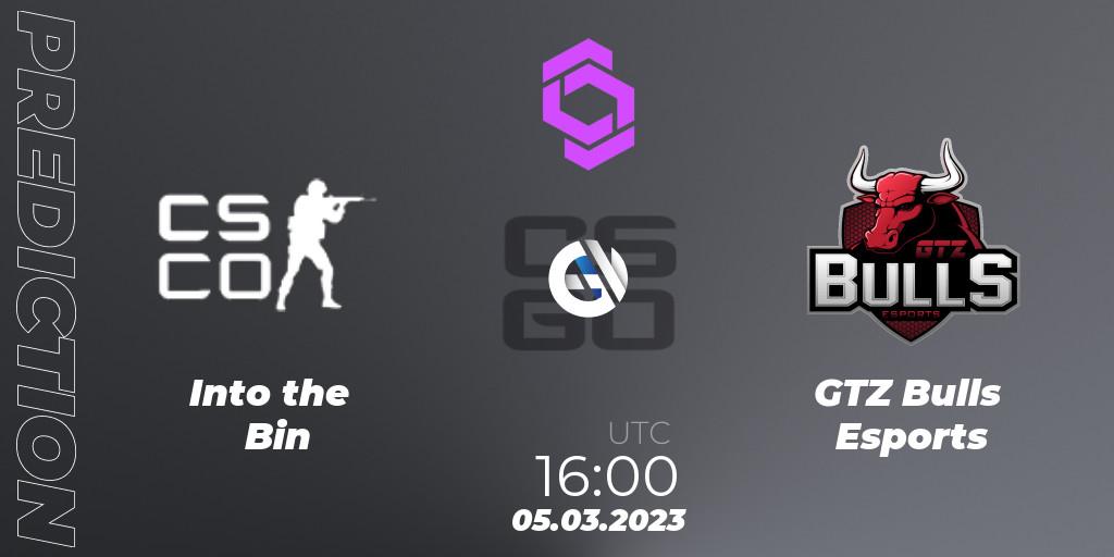 Into the Bin - GTZ Bulls Esports: прогноз. 05.03.2023 at 16:00, Counter-Strike (CS2), CCT West Europe Series 2 Closed Qualifier