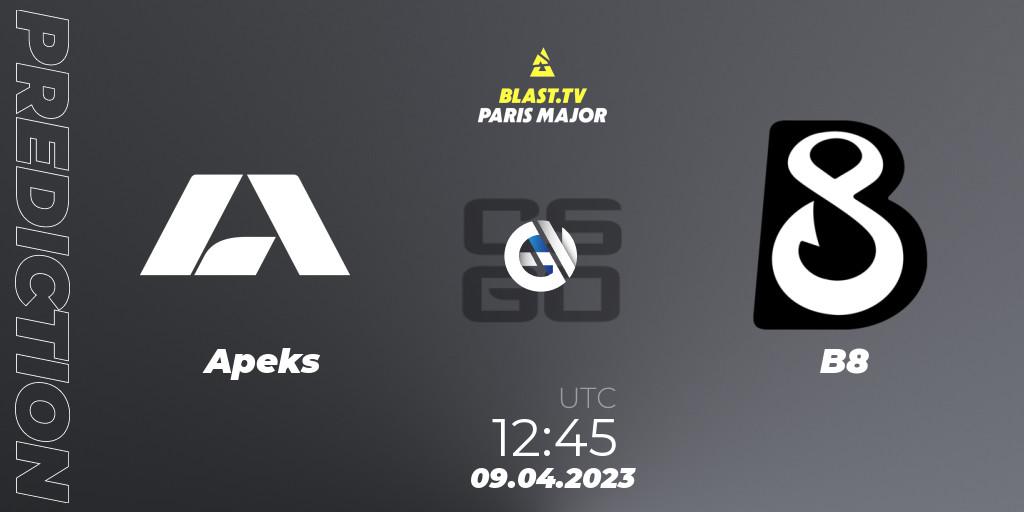Apeks - B8: прогноз. 09.04.2023 at 12:20, Counter-Strike (CS2), BLAST.tv Paris Major 2023 Europe RMR A