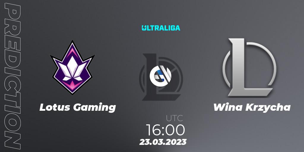 Lotus Gaming - Wina Krzycha: прогноз. 23.03.23, LoL, Ultraliga 2nd Division Season 6