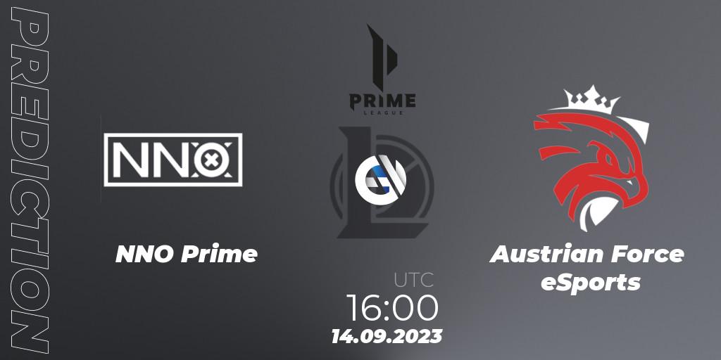 NNO Prime - Austrian Force eSports: прогноз. 14.09.2023 at 16:00, LoL, Prime League 2024 - Promotion Tournament