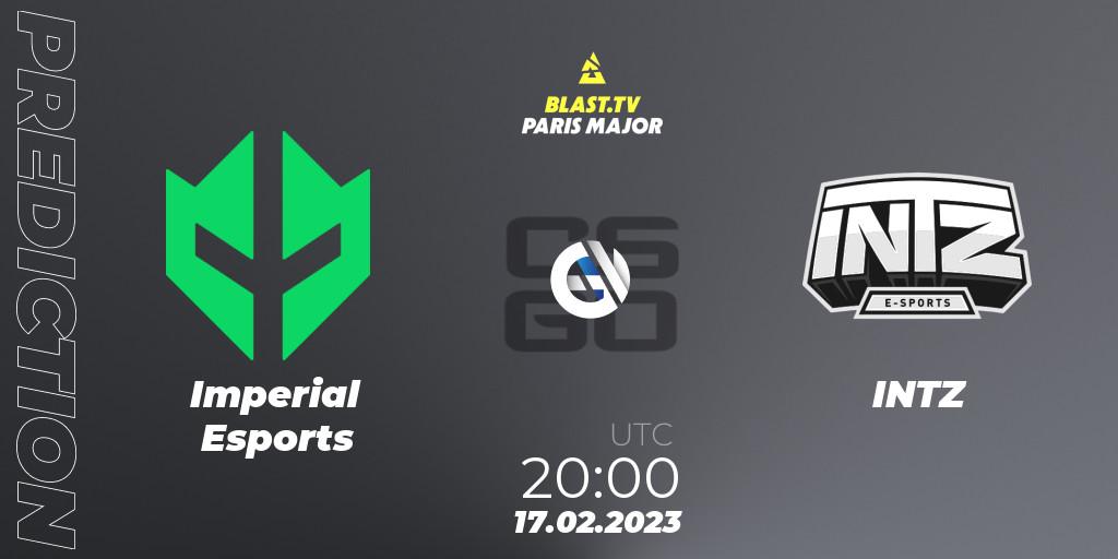 Imperial Esports - INTZ: прогноз. 17.02.2023 at 20:00, Counter-Strike (CS2), BLAST.tv Paris Major 2023 South America RMR Closed Qualifier