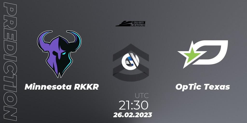 Minnesota RØKKR - OpTic Texas: прогноз. 26.02.2023 at 21:00, Call of Duty, Call of Duty League 2023: Stage 3 Major Qualifiers