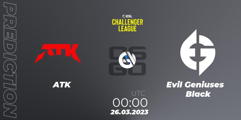 ATK - Evil Geniuses Black: прогноз. 26.03.23, CS2 (CS:GO), ESL Challenger League Season 44: North America
