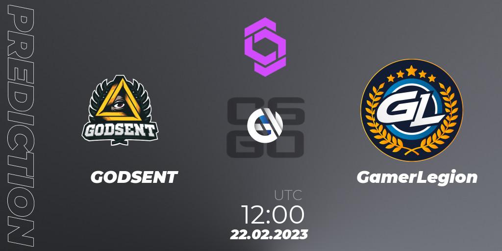 GODSENT - GamerLegion: прогноз. 22.02.2023 at 12:00, Counter-Strike (CS2), CCT West Europe Series #1
