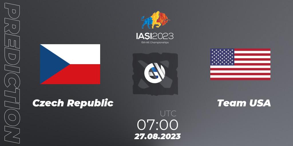 Czech Republic - Team USA: прогноз. 27.08.2023 at 10:00, Dota 2, IESF World Championship 2023