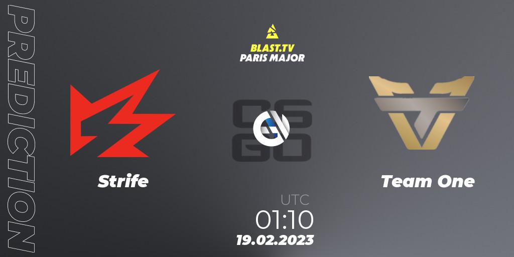 Strife - Team One: прогноз. 19.02.2023 at 01:10, Counter-Strike (CS2), BLAST.tv Paris Major 2023 North America RMR Closed Qualifier