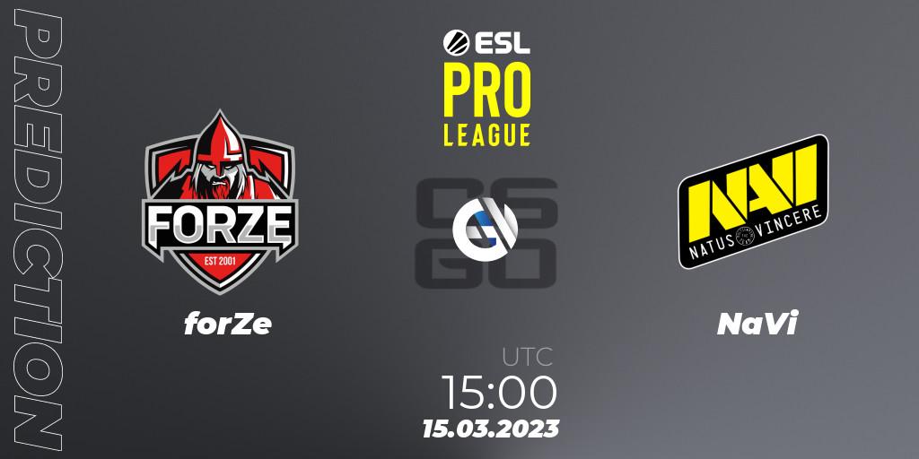 forZe - NaVi: прогноз. 15.03.2023 at 15:00, Counter-Strike (CS2), ESL Pro League Season 17