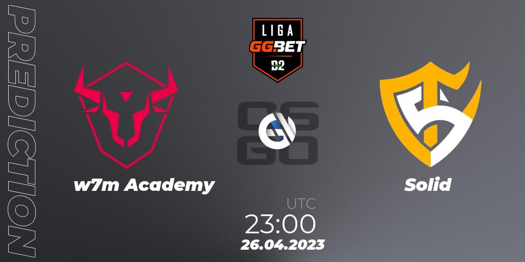 w7m Academy - Solid: прогноз. 27.04.2023 at 00:00, Counter-Strike (CS2), Dust2 Brasil Liga Season 1
