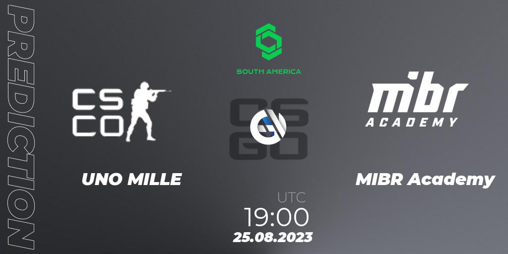 UNO MILLE - MIBR Academy: прогноз. 25.08.2023 at 19:00, Counter-Strike (CS2), CCT South America Series #10