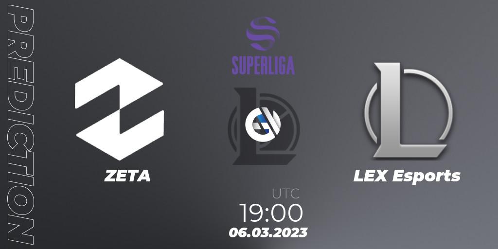 ZETA - LEX Esports: прогноз. 06.03.23, LoL, LVP Superliga 2nd Division Spring 2023 - Group Stage